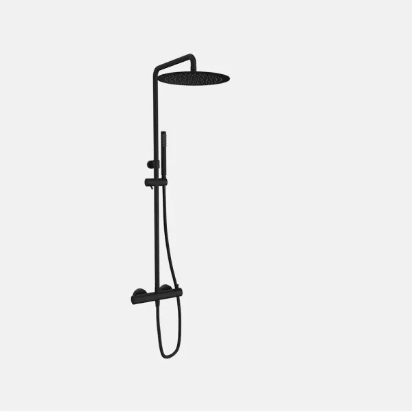 Columna de Ducha Termostática Extensible Sanycces Loop en acabado Negro mate