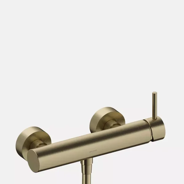 Grifo Monomando Exterior para Ducha Sanycces Loop en acabado Oro cepillado