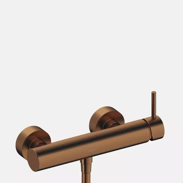 Grifo Monomando Exterior para Ducha Sanycces Loop en acabado Oro rosa cepillado