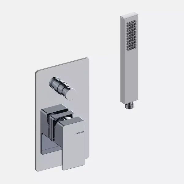 Kit Monomando Mural de Ducha con Rociador y Flexo PVC โ Sanycces โ Cubo