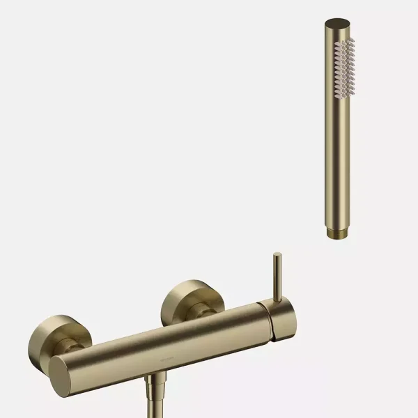 Kit de Grifo Monomando para Bañera y Ducha Sanycces Loop en acabado Oro cepillado