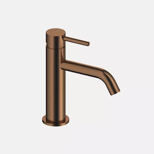 Grifo Monomando de Lavabo Sanycces Loop en acabado Oro rosa cepillado