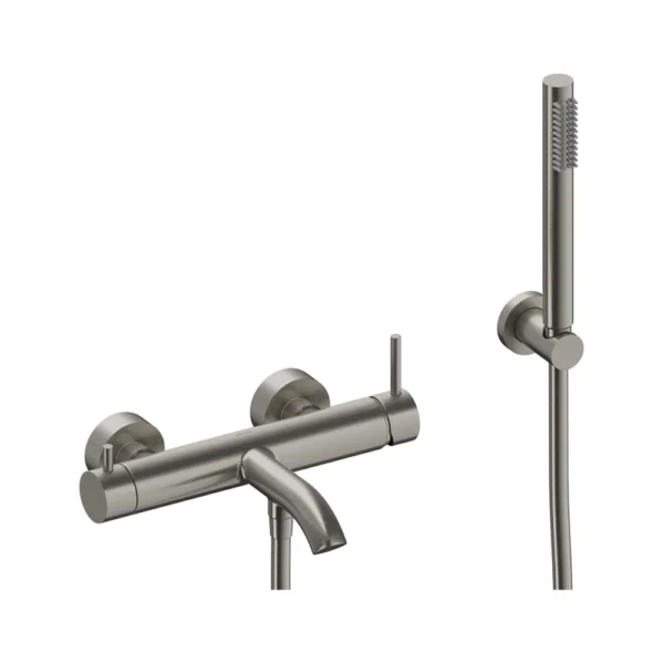 Grifo Monomando Exterior para Bañera y Ducha Sanycces Loop en acabado Níquel cepillado