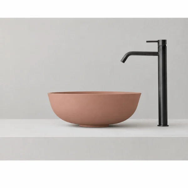 Lavabo Bol de 15 cm en color integral terracota, ejemplo ilustrativo RAL/NCS