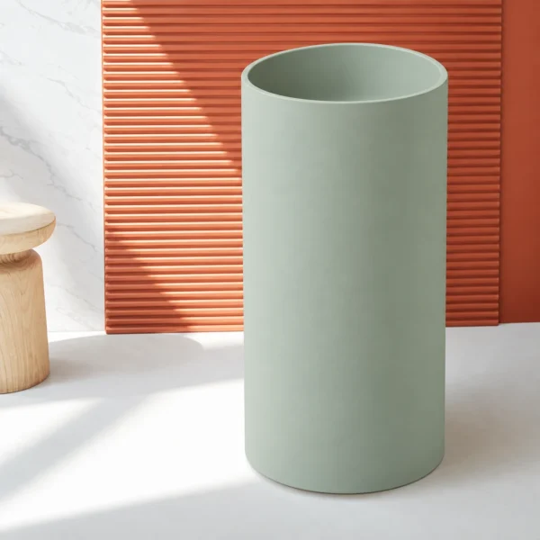 Ejemplo orientativo del lavabo Circo Sanycces en color integral verde salvia