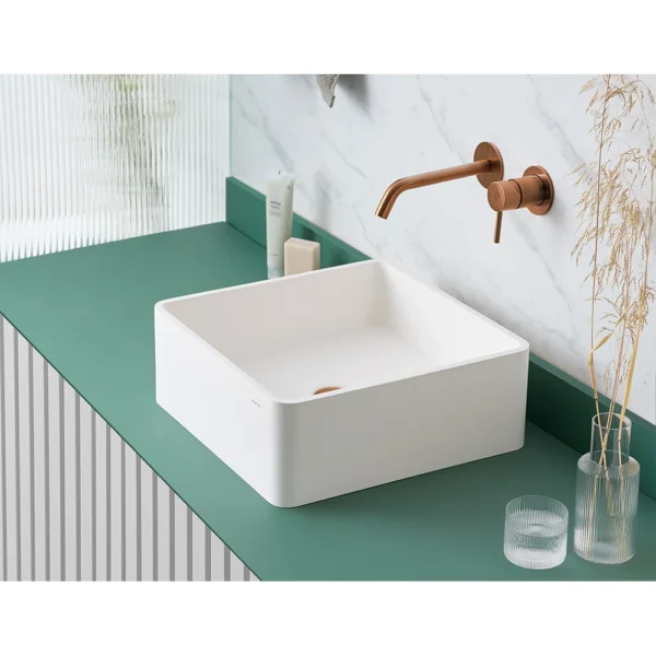 Lavabo cuadrado Artana de Sanycces en blanco mate