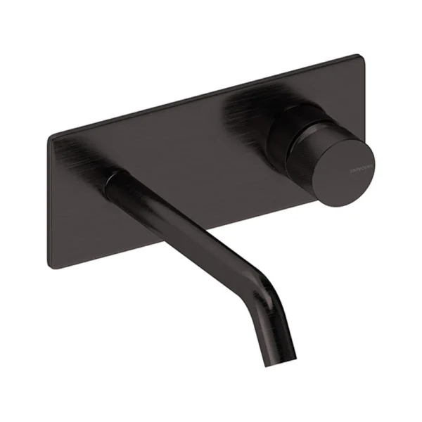 Grifo Monomando de Lavabo Mural Rectangular 14 cm – Sanycces – Loop K, acabado metal gun