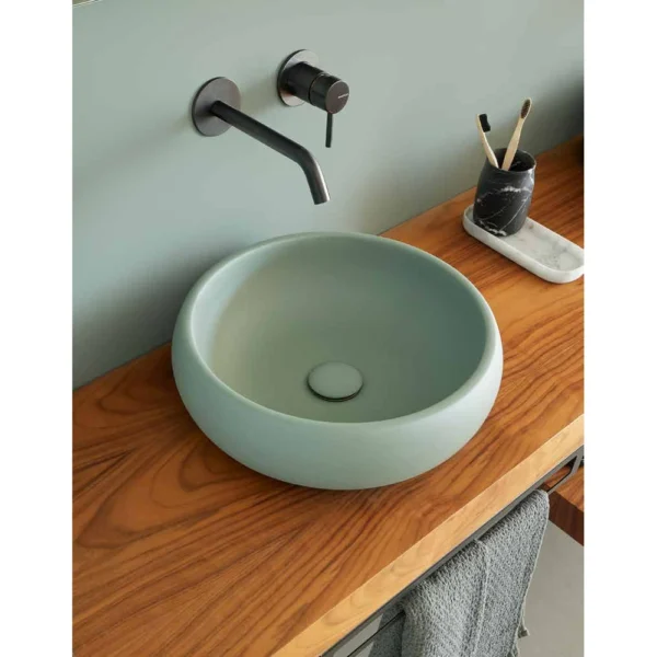Lavabo Rondo de 40 cm en color integral, ejemplo de acabado personalizado