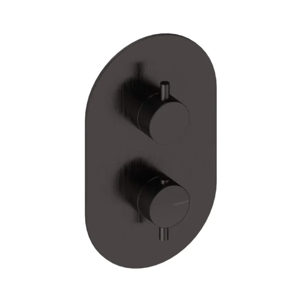 Kit Termostático de Ducha Mural con Rociador y Flexo de Silicona – Sanycces – Loop K, acabado metal gun