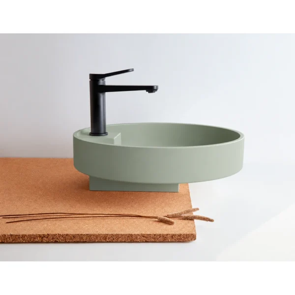 Ejemplo orientativo de lavabo Ture en color integral verde salvia