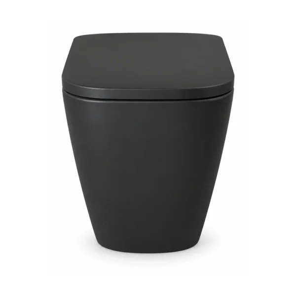 Inodoro a suelo con tapa Quarc Sanycces, acabado negro mate